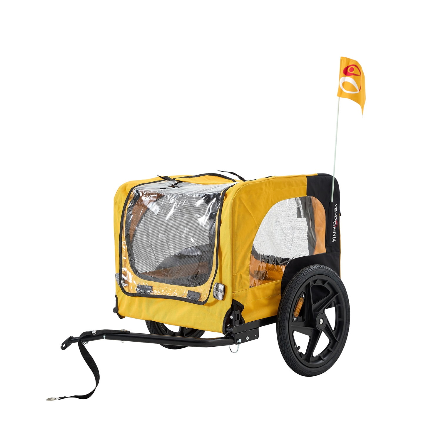 Pefilos 16" Dog Bike Trailer, Pet Stroller Bicycle Carrier w/Hitch, Suspension, Visibility Flag, Air Wheel Pet Bike Trailer for Dogs 66lb Weight Capacity, Yellow Pefilos 16" Dog Bike Trailer, Pet Stroller Bicycle Carrier w/Hitch, Suspension, Visibility Flag, Air Wheel Pet Bike Trailer for Dogs 66lb Weight Capacity, Yellow