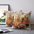 thumbnail image 2 of Pillow Covers 20x20 Set of 2, Pumpkin Football Fall Throw Pillow Covers Decorative Couch Cushion Cover, Thanksgiving Sunflower Maple Beige Microfiber Soft Pillowcases for Bedroom Living Room Sofa, 2 of 9