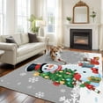 thumbnail image 2 of 5x7 Area Rugs for Living Room, Grey Snowman Christmas Non Slip Area Rugs for Kitchen Bedroom Entryway, Gifts Xmas Tree Winter Snowflake Washable Carpet Runner Rug Floor Mats for Bedroom Home Decor, 2 of 9