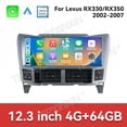 thumbnail image 2 of TPXINXIN Radio de Voiture 12,3 Pouces pour Lexus RX330 RX350 2002-2007 Android 13 Carplay Auto Lecteur Multimédia de Voiture GPS Navi Radio Stéréo Unité de Tête, 2 of 10