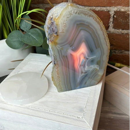 

Agate Lamp 5-7 with bulb and cord (Blue Pink Natural Purple) - Stunning Home Décor