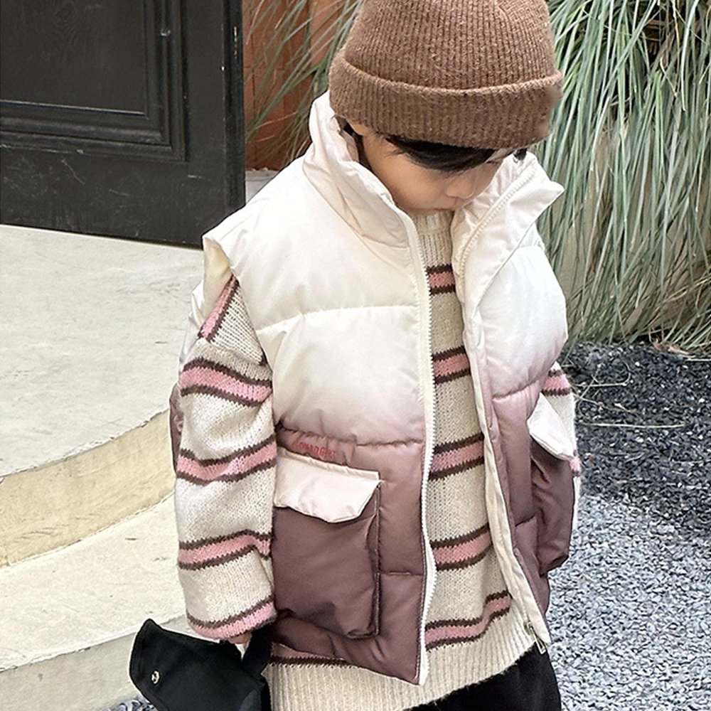 Gilet Sans Manches Hiver Pour Garçon - Manteau à Capuche Matelassé, Solide, Pour Températures 10-15°C, Fermeture éclair