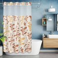 thumbnail image 2 of Farm Orange Yellow Leaves No Hook Shower Curtain with Snap in Liner Country Style Plant Leaf Retro Linen Waterproof Bathroom Shower Curtain with See Through Top Window for Bathtub 36" x 72", 2 of 9