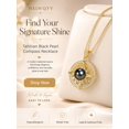 thumbnail image 3 of TANGPOET Tahitian Black Pearl Compass Valentines Necklace For Women,14K Gold Plated 925 Silver Saltwater Pearl Jewelry,Anniversary Birthday Gifts for Her Wife Mom Daughter Friend Grandma, 3 of 5