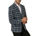 thumbnail image 4 of INSPIRE CHIC Plaid Blazers for Men's Color Block Business Checked Patterned Sports Coat, 4 of 5