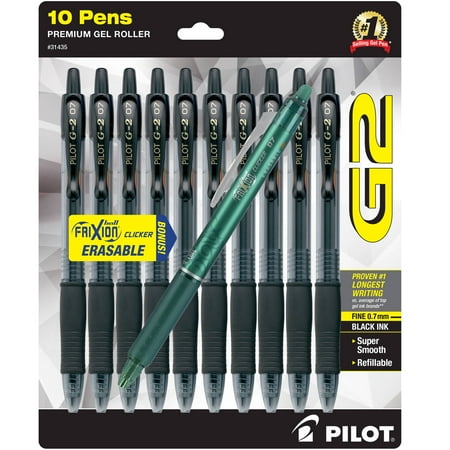Pilot G2 Premium Retractable Gel Pens, Fine, Black Ink, 10 Pack with Bonus Pen