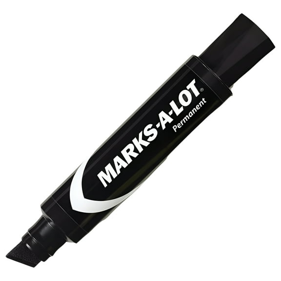 Marks-A-Lot Jumbo Chisel Tip Permanent Marker, Black (24138)