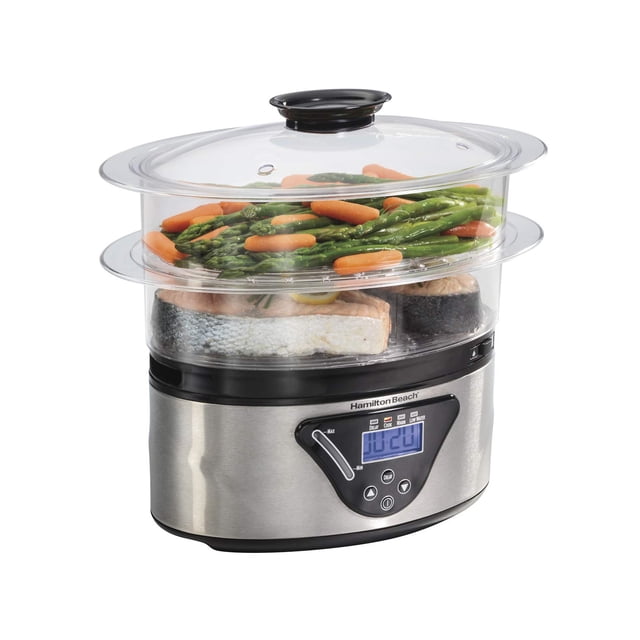 Hamilton Beach 37530Z/ Vaporera y Arrocera Digital/Bandejas Apilables/Capacidad de 5.2L