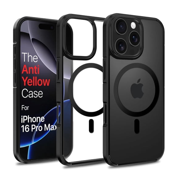 iPhone 14 Pro Max | MagSafe Compatible Transparent Black Back Cover | Military Grade Drop Protection | Scratch Resistant | Shockproof Slim Protective Mobile Case