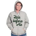 thumbnail image 3 of Kale Before Ale Beer Drinking Healthy Unisex Fleece Graphic Zip Up Hoodie Brisco Brands 3X, 3 of 5