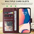 thumbnail image 3 of SaniMore for iPhone 14 Pro Max 6.7" PU Leather Case, Magnetic Closure Flip Wallet Cover with Wrist Strap Card Slot & Multi-Angle Kickstand All-Inclusive Protective Shell, Winered, 3 of 9