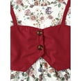 thumbnail image 5 of Bagilaanoe 2Pcs Little Girls Dress Set Floral Print Long Sleeve A-Line Dress + Corset Tops 4T 5T 6T 7T Toddler Kids Casual Outfits, 5 of 9