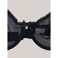 thumbnail image 5 of Elegant Black Lace Bra Women's See Through Sexy Sheer Bra Unlined Underwire Support Everyday Bra with Letter Shoulder Strap, 5 of 6
