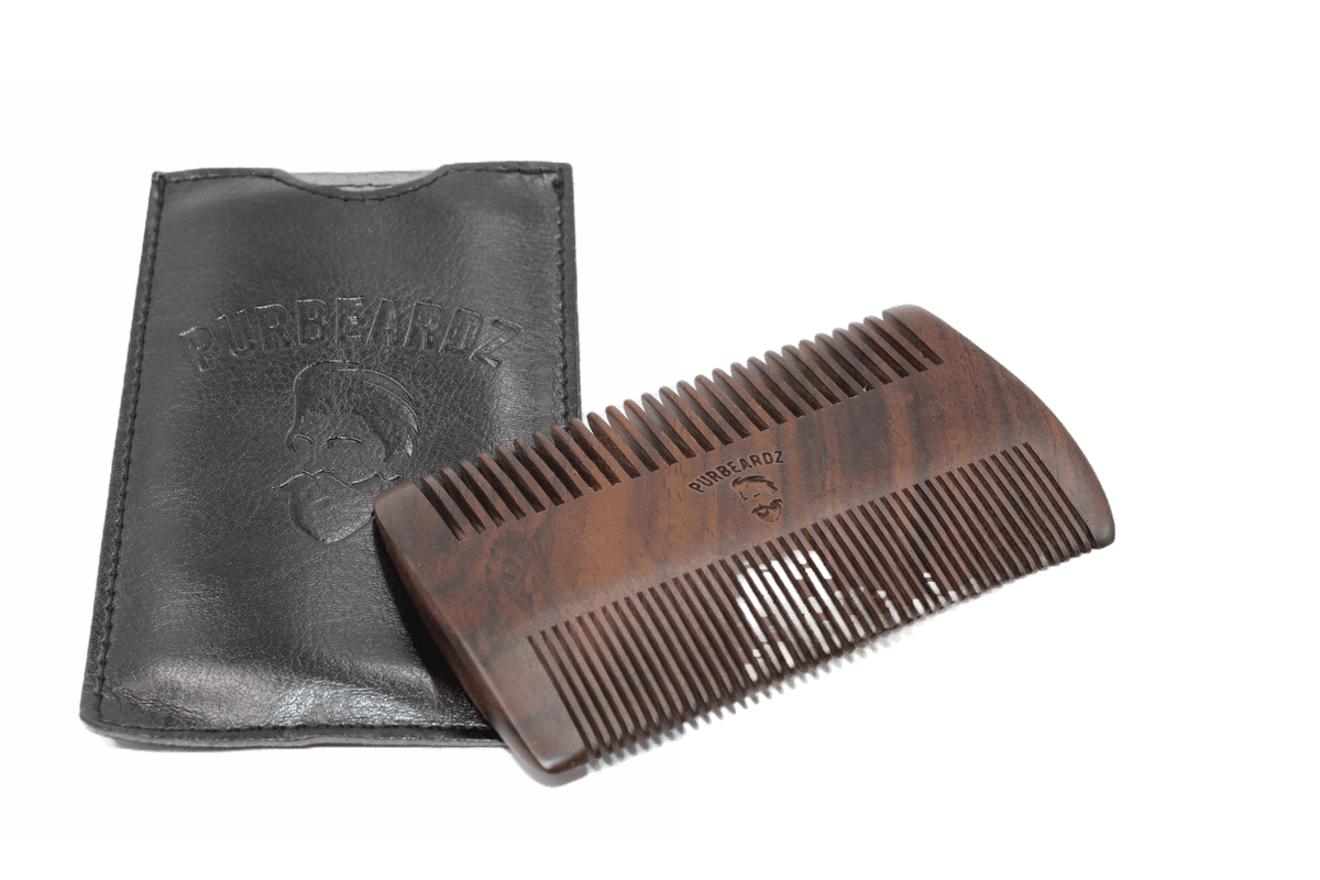 Wooden Beard Comb DualSided Fine & Coarse Tooth Compact Pocket