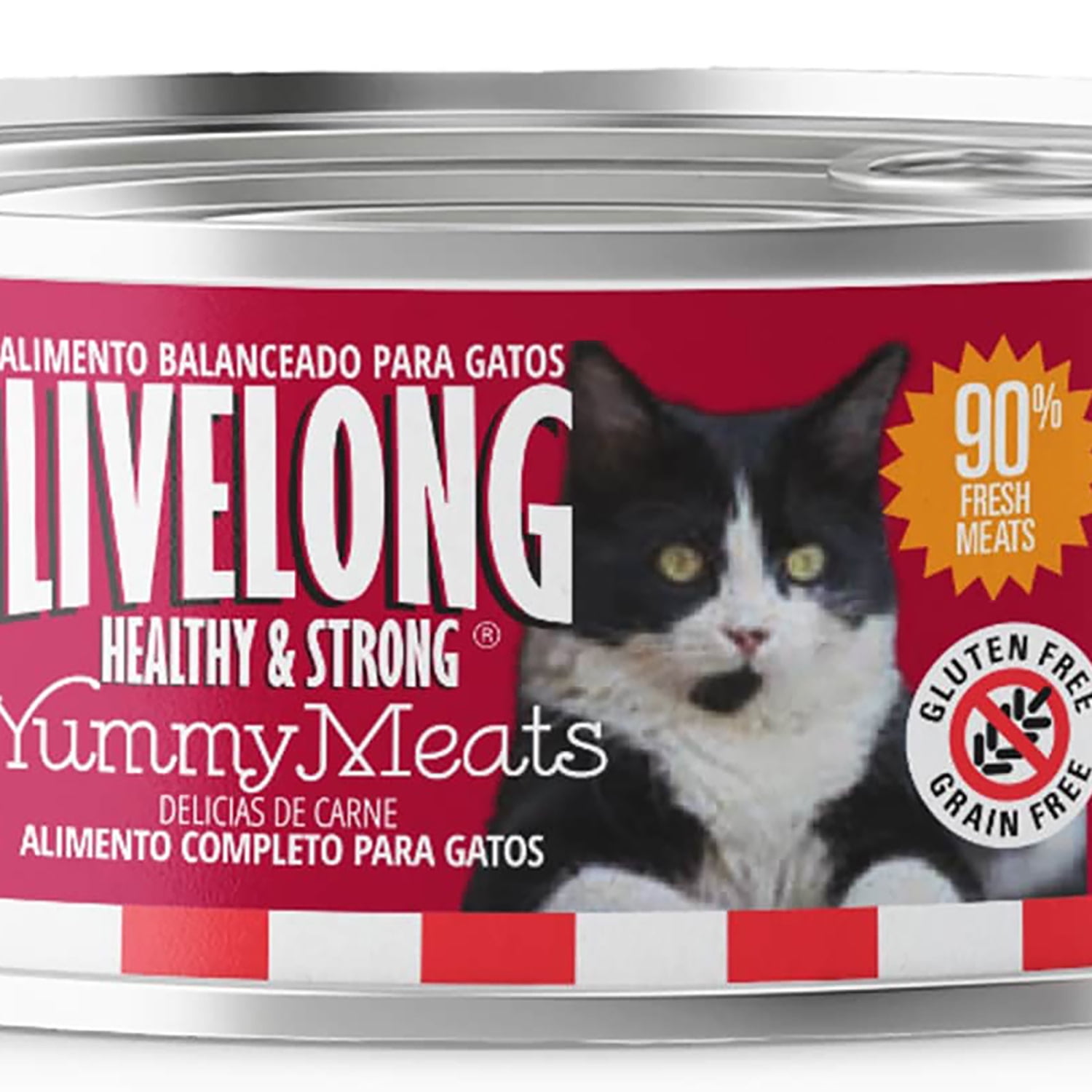 Livelong Healthy & Strong: 24 Pack: Yummy Meats - 5.5oz Cans, Wet Cat Food, High-Quality Meat, High Protein, All Natural, No Preservatives,