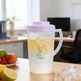 thumbnail image 4 of Bwomeauty Holiday Gifts, Orchid Patterns Clear Plastic Pitcher With Lid Clear Water Pitcher For Cold Drinks Iced Tea Pitcher For Lemonade Iced Tea Milk Beverages, Kitchen Accessories, 1PC, 4 of 6