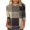 Brown, variant on Charella Women's Printed Tops Vintage Checkered Crew Neck 3/4 Sleeve Tee Shirts Casual Loose Fit Clothes (XL, Yellow 1)