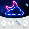 thumbnail image 2 of Luz de neón LED de nube y luna, para decoración de pared Luz de neón LED alimentada por USB para decoración de habitación de niños (15 CM * 20 CM) brillar  Electrónica, 2 of 5