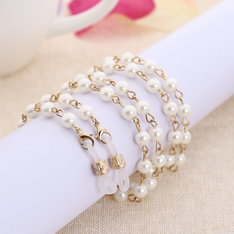 China Factory Handmade Round Glass Pearl Beads Chains for Necklaces  Bracelets Making, with Iron Cable Chains and Eye Pin, Unwelded, 39.3 inch,  about 132pcs/strand 39.3 inch, about 132pcs/strand in bulk online 
