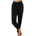 thumbnail image 2 of Jogger Pants Womens Athletic Workout Tapered Pants Loose Fit Casual Trousers Drawstring Waisted Bound Feet Sweatpants, 2 of 7