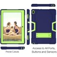 thumbnail image 4 of Mignova pour Lenovo Tab E10 (TB-X104F) Étui, Robuste Antichoc Hybride Robuste Armure Rigide Étui de Protection Intégrale (Support Intégré) pour Tablette Lenovo 2018 Tab E 10 10,1 Pouces (Marine/vert), 4 of 7
