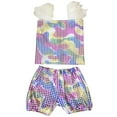 thumbnail image 4 of CAIVO Kids Girls Glam Performance Outfit Sets Sequin O-Neck Sleeveless Tops And Shorts For Stage Show Party Stylish Clothing Sets, 4 of 4