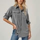 thumbnail image 2 of Sudaderas con capucha para mujer,Camisa de manga larga para mujer con protección solar UPF 50, de poliéster de secado rápido, con cuello en V para pesca y senderismo, sopatenor, 2 of 9