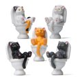 thumbnail image 2 of Figuras de gato sentado en el inodoro, Mini gatito, decoración de paisaje de jardín para el hogar, juguete en miniatura de PVC, 1 ud. qym unisex, 2 of 2