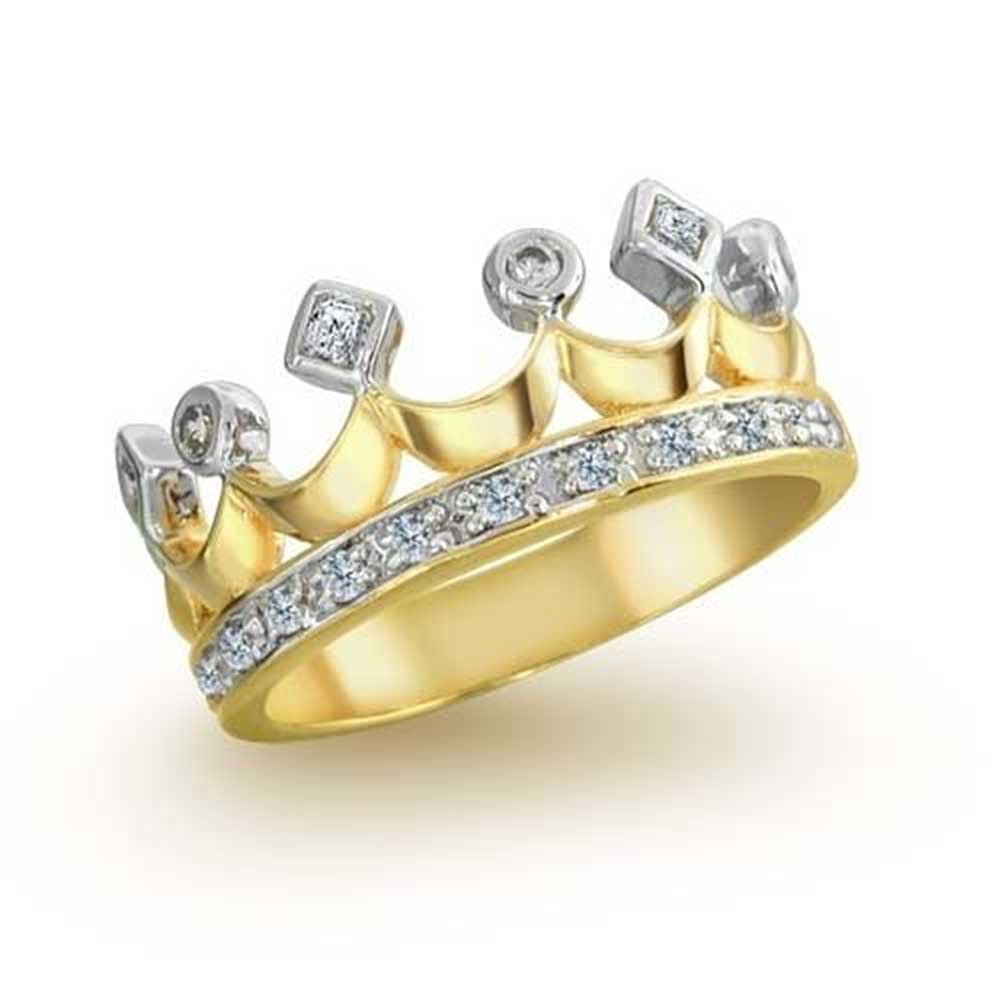 Princess Kylie Clear Cubic Zirconia Channel Flower Design Ring Gold-Tone Plated Sterling Silver