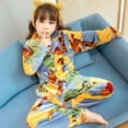 thumbnail image 1 of Conjunto de Pijamas Unisex para niño y niña, ropa de dormir de terciopelo dorado, cálida, de invierno, 1 of 4