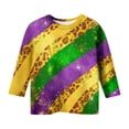 thumbnail image 4 of Big Kid Children's Leisure Carnival Print O Neck Loose 3/ 4 Sleeves Quarter Sleeve T Shirt Top 10x T Shirt Girls Tees And Tops Girls Camisole Junior Tops for Age 9 8-9 Years Gold, 4 of 5