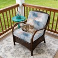 thumbnail image 3 of Outdoor Patio Cushion Covers 4 Pack Abstract Marble Patio Chair Cushion Covers with Ties and Zipper Ombre Blue Lines Waterproof Outdoor Seat Cushion Covers for Patio Furniture 20"x18", 3 of 7