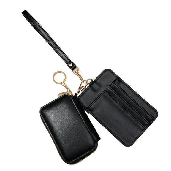 Mini Zip Around Keychain Wristlet Wallets Card Holder Duals Pounch Wristlet Detachable Coin Purse Pocket for Travel Sport