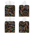 thumbnail image 2 of Gukieu Decorative Feathers Print Leather Tissue Box, PVC Waterproof Velcro Opening and Closing Square Tissue Box Holder, Suitable for Home and Office Decoration, 2 of 7