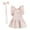 Pink, variant on Opvise Summer Dog Clothes Bow Headdress Ruffled Sleeve Lace Hem Pullover Elegant Dressing-Up Soft Plaid Dress Pet Cat Two-legged Clothes Puppy Costume Pink