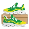 thumbnail image 1 of Zapatos planos con estampado de bandera de Brasil personalizados para mujer, zapatillas cómodas y transpirables, zapatos de moda con cordones de malla para caminar, 1 of 6
