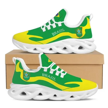

Personalized Brazil Flag Print Flats Shoes Women s Breathable Comfortable Sneakers Fashion Lace Up Mesh Walking Shoes Zapatos