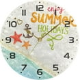thumbnail image 5 of SKYSONIC Summer Beach Design Wall Clock 10 Inch Silent Non Ticking Round Clock Oil Painting Clock Easy to Read Clock for Living Room Bedroom Bathroom Home Decor, 5 of 7