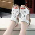 thumbnail image 2 of Funfany Peep Toe Cutout Zipper Chunky Heeled Sandals, Women's Peep Toe Comfy Sandals, Hollow Dress Sandal for Women, 2 of 8
