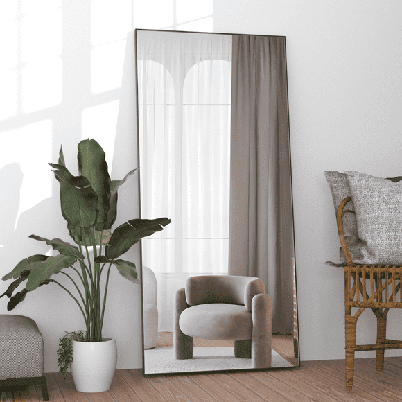 CONGUILIAO 65" × 24" Mirror Full Length Mirror Floor Mirror Full Length Standing Mirror Large Rectangle Leaner Mirror Full Body Black Mirror