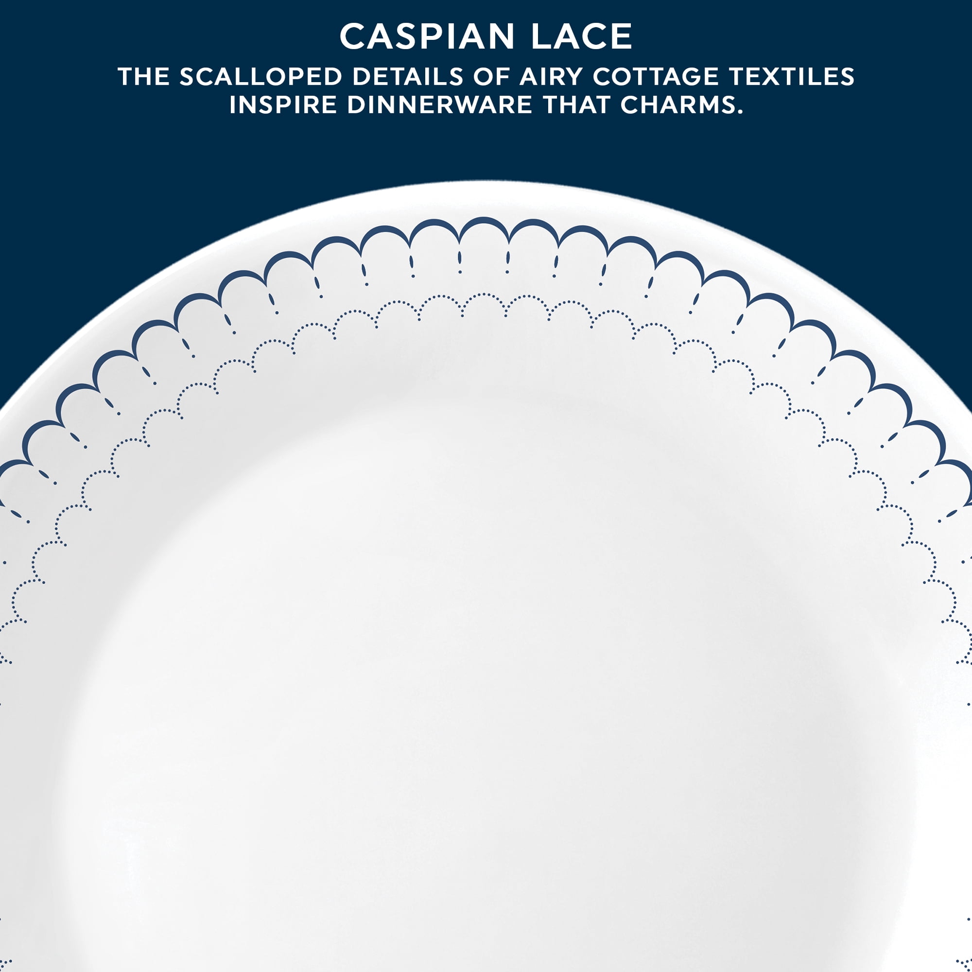 Corelle Caspian Lace 66-Piece Glass Dinnerware Set (Service for 12)