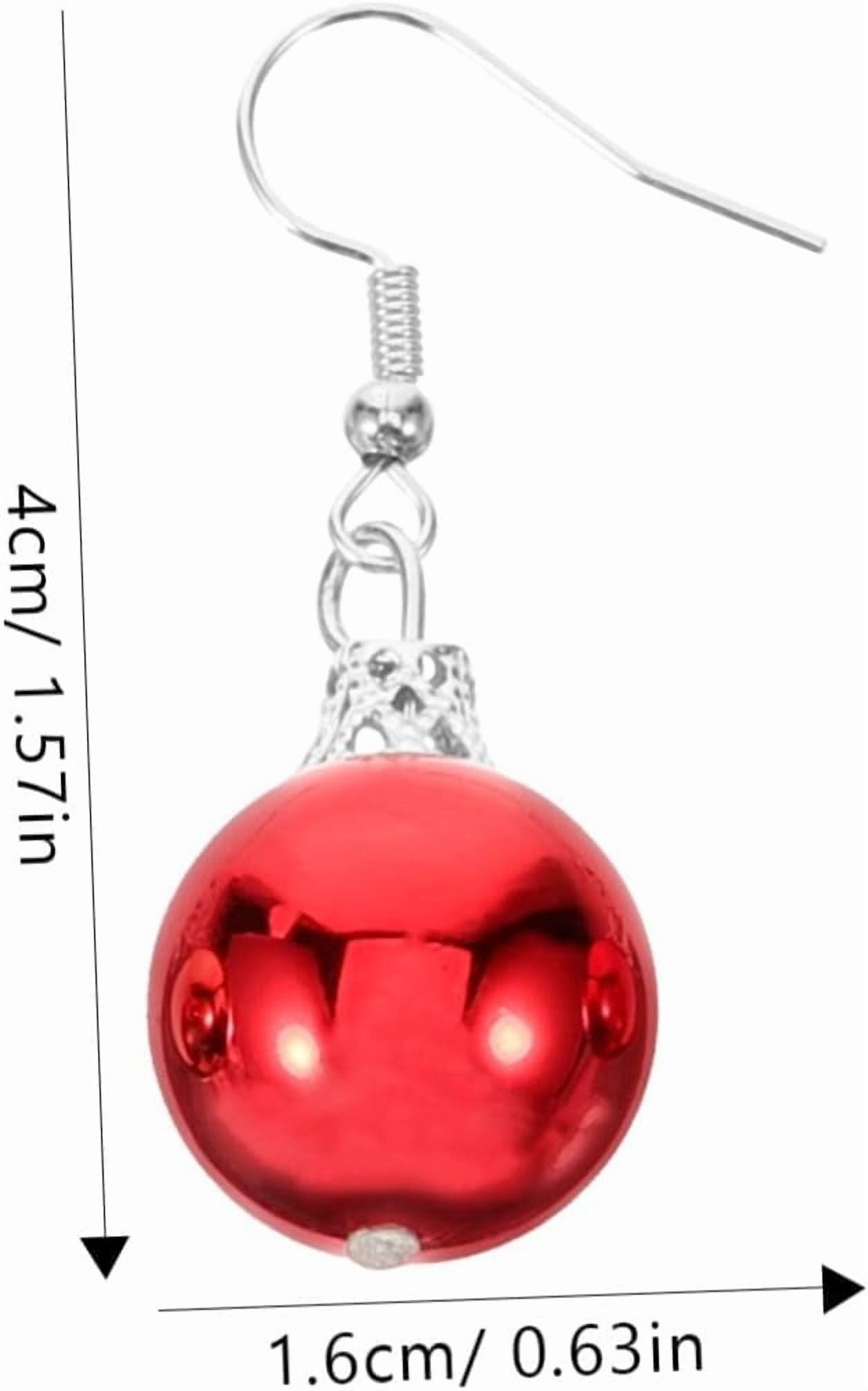 4 Quality Pairs Christmas Bell Earrings Multi Color Ball Ear Pendants Festive Jewelry for Party Wear Holiday Women[g279]