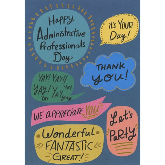 Designer Greetings Colorful Banners of Different Shapes: It's Your Day Administrative Professional's Day Card from Group