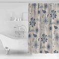 thumbnail image 2 of Abstract Ethnic Flower Bathroom Shower Curtains with Hooks, Vintage Blue Pattern Waterproof Fabric Washable Shower Curtain for Home Hotel Bathtub Decor 72x72 Inch, 2 of 7