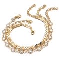 thumbnail image 1 of 3Pcs Golden Tone Faux Crystal Fish Bone Anklet MultiLayer Beach Ankle Bracelet Golden, 1 of 7
