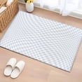 thumbnail image 3 of 2x3 Washable Entryway Rug, Gray Blue Plaid Non-Slip Area Rug for Front Door Kitchen Bathroom, Simple White Plaid Textured Country Indoor Floor Mat for Home Decor, 3 of 9