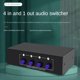 thumbnail image 3 of 2X Conmutador de Audio Auxiliar Selector de Audio Estéreo de Salida 4 en 1 Caja de Interruptor de Audio Auxiliar 4X1 de 3,5 mm Selector de Audio Analógico, A, 3 of 4