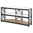 thumbnail image 2 of Evelyn&Zoe Celine Corner TV Stand with MDF Shelves for TV's up to 55", Blackened Bronze/Rustic Oak, 2 of 8