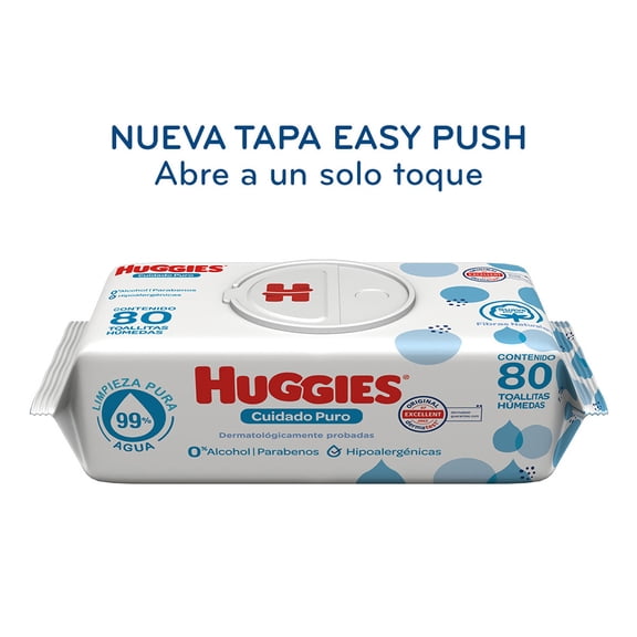 Toallitas húmedas para bebé Huggies Cuidado Puro 80 piezas