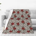 thumbnail image 1 of Fotbe Leopard Print Rose Manta de Franela Acolchonada con Estampado, Súper Suave y Esponjosa, Extra Grande para Sofá, Cama, Uso Todo el Año-40"x30", 1 of 7